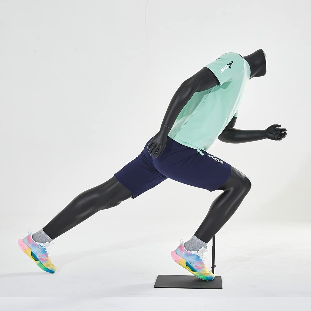 Maniquíes deportivos hombre mujer negro mate posición de bicicleta baloncesto o postura activa activa hermosa y de alta calidad (KM3+8 hombre corriendo)