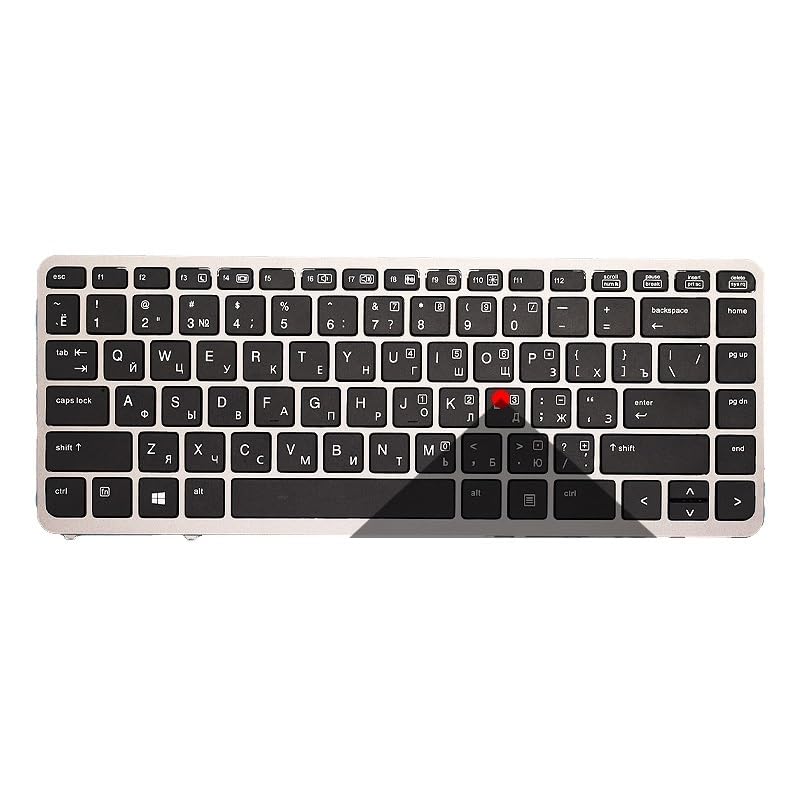 Clavier HP Elitebook 840 G1 russe rétroéclairé avec cadre argent pour ordinateur portable