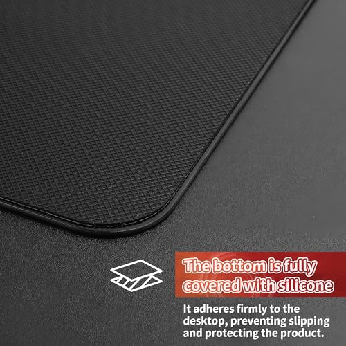 Image of 2.0 Ultra-Thin Tempered Glass Gaming Mouse Pad, Designed for FPS, Full-Coverage Anti-Slip Base,Etched Surface,1.6mm Thin Glass Layer,Redefine Your Shooting Experience(Black,400mm*480mm)