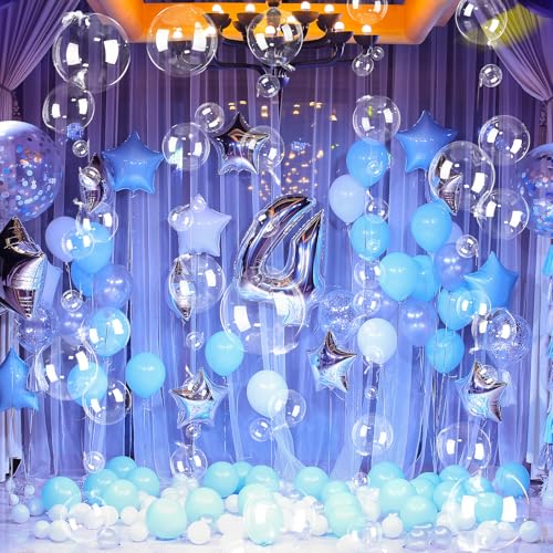 Image of Soulchen 150 Pcs 5 inch and 8 inch Under The Sea Party Decorations Clear Bubble Garlands Mermaid Birthday Bobo Balloon Decoration Mermaid Birthday Decor for Summer Beach Ocean Party Supplies