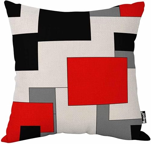 Miniatura 16 de Mugod Funda de almohada con diseño de flor de amapola, hermosa y encantadora acuarela, color rojo y blanco, 18 x 18 pulgadas, suave, cuadrada, de