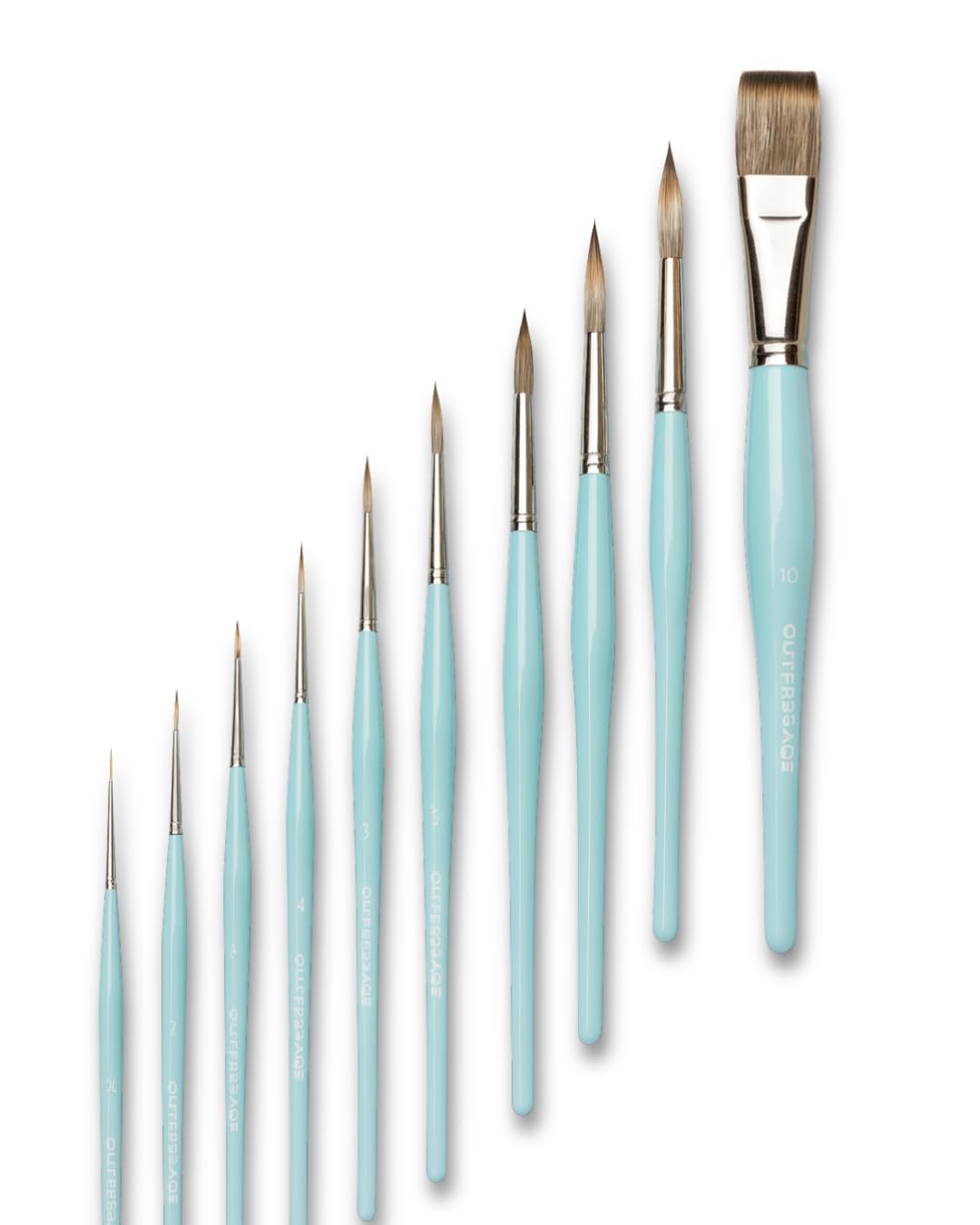 STATIONERIE Paint Brush Set for Painting - Watercolor Hybrid Brush Set for Artists with Brush Holder, Cruelty-Free Paint Brush Set of 10(ICY Blue)(2nd Gen Aquasync Bristle & Oval Grip Handle)-image-32