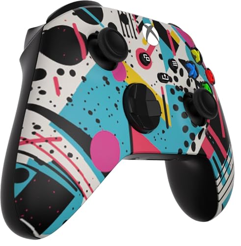 Image of Wireless Controller for Microsoft Xbox Series X /S & Xbox One - Custom Soft Touch Feel - Custom Series X /S Controller (X /S Retro Abstract)