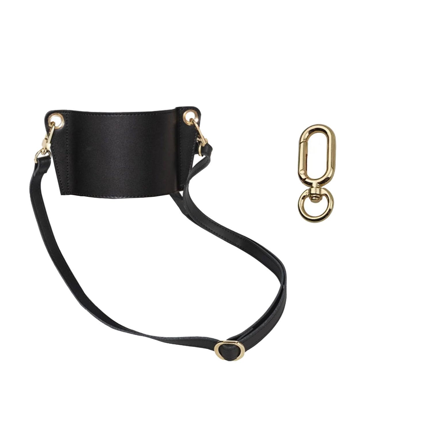 LSBDJDL Water Bottle Holder, Crossbody Shoulder Cup Bag, Leather Cup Holder, Leather Bracket Strap, Stanley Cup Accessory, Compatible with Stanley 40 oz Ice Buster Cup Holder (Style Black)