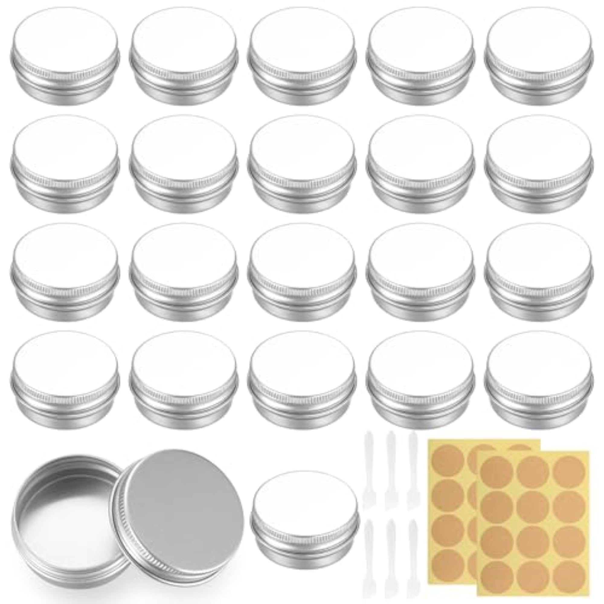 22 Pcs 15ml Aluminum Tin Jars with Screw Lids