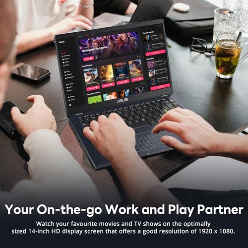Image of ASUS Vivobook Go 14 inch FHD Business Laptop, Intel Celeron N4500, 4GB DDR4 RAM, 288GB Storage(128GB eMMC & 160GB Docking Station Set), Intel UHD Graphics, Number Pad, Webcam, Wi-Fi 5, Win 11, Star Black