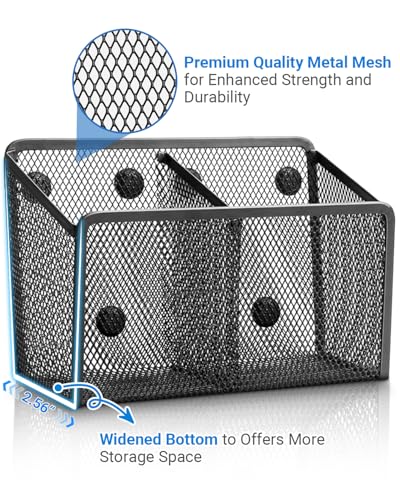 Magnetic Pen Holder, Metal Strong Magnet Pen Cup Magnetic Marker Storage Basket Locker Organizer for Whiteboard Refrigerator Fridge Locker Accessories Classroom Must Haves Teachers School Supplies