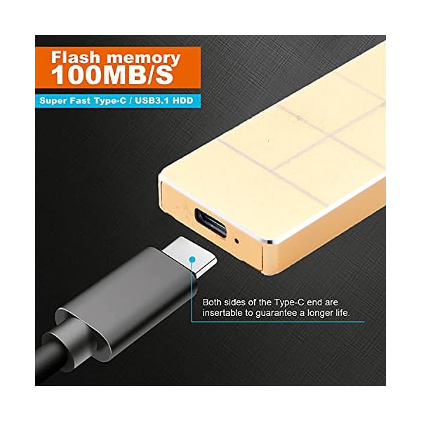 Externe Festplatte, 1TB 2TB tragbare externe Festplatte Ultra Slim Hard Drive Portable HDD Typ C Hard Drive für Mac,PC… – Bild 5