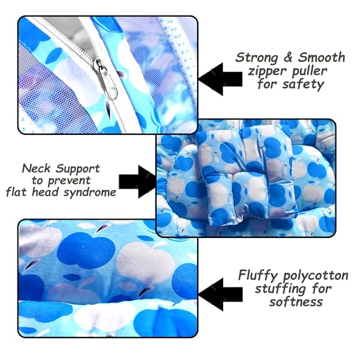 Image of VParents Cheeky Cheeky Blue Cotton Bedding Set & Mosquito Net