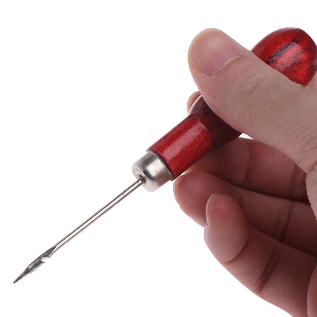 DIIOOMIEEU Leather Wood Handle Sewing Awl for Leather Craft Sewing Hand Tools Accessories New Professional Awl