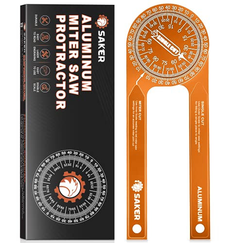 Saker Miter Saw Protractor|7-Inch Aluminum Protractor Angle Finder Featuring Precision