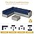 May in Color 7 Pieces Outdoor Patio Furniture Sets with Glass Tea Table, PE Rattan Wicker Patio Conversation Set with Washable Cushions, Outdoor Patio Sectional Sofa Couch, Navy