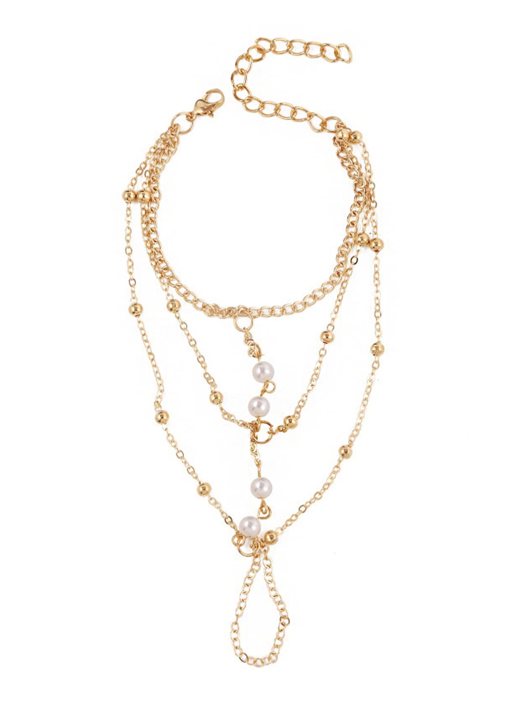 Ring Bracelet for Women and Girls Bracelet With Ring for Girls | Silver Gold Toned Chain Ring Bracelet | Birthday Gift For Girls and Women