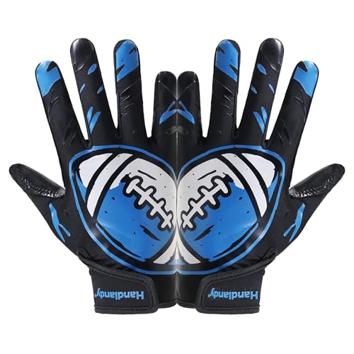 AIGEVTURE Youth Football Gloves Kids Receiver Sticky Football Gloves Boys Girls L