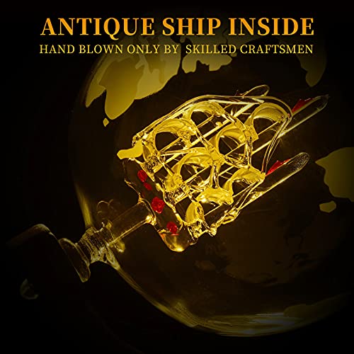 Gifts For Fathers Day Men Dad, Whiskey Decanter Set With Globe Glasses, Anniversary Birthday House Warming Bourbon Gift For Mom Him Husband Grandpa #TOP3