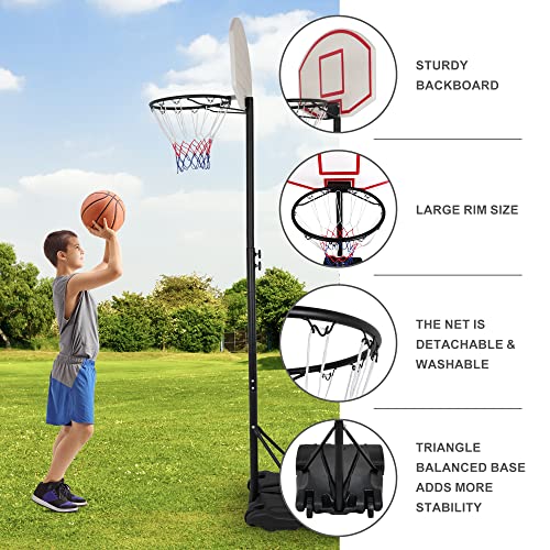 Zeny Portable Basketball Hoop Indoor Outdoor, Kids Basketball Goal With Backboard And Stand, Height Adjustable 5.4Ft - 7Ft, Fillable Base #TOP4