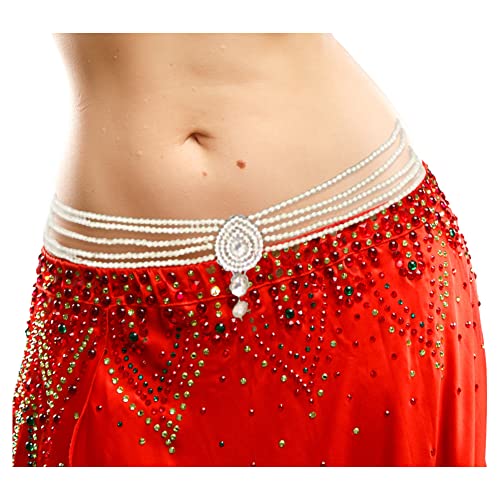 Duel On Jewel Ethnic Indian Bollywood Multi Strnad Faux Pearl Gold Plated Belly Chain Kamarband For Party Bridal Wedding Dance #TOP1