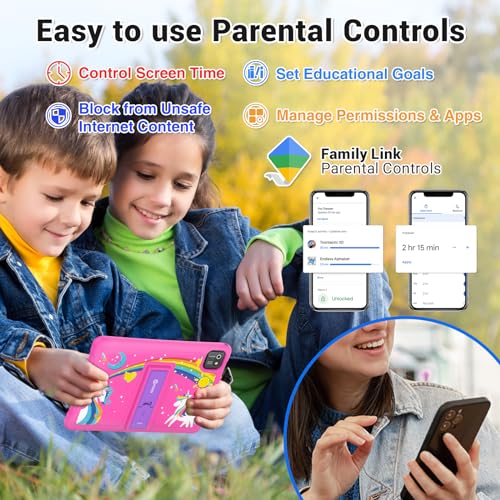 Image of Contixo Kids Tablet K103A - Learning Tablet for Kids with Games and Educational Apps, 10 inch, Android, 64GB, WiFi, Parental Control, Kid-Proof Case with Kickstand - Pink