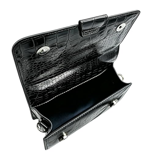 Image of Small Crossbody Purse Bag for Women,Y2K Cute Metallic Croc Handbag