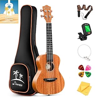 Donner Ukulélé Concert Débutant Ukulélé Kit 23 Pouces Enfant Adulte en Acajou avec Médiators Accordeur Sangle, Anglais… - Les Beatles, Paul McCartney, John Lennon, RIngo Starr, George Harrison