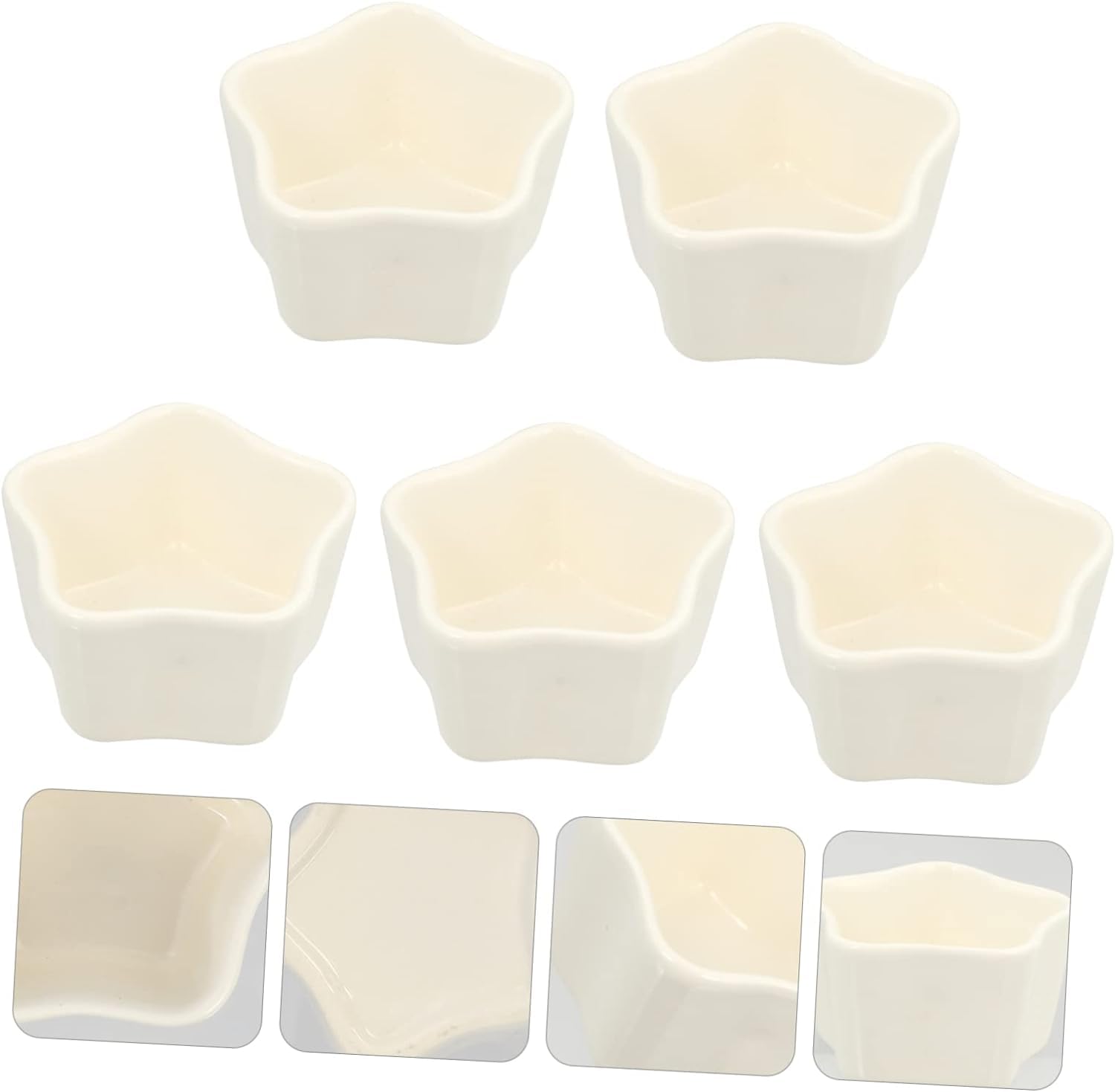 Ceramiczne miseczki do maczania, 5 szt. Kubki porcelanowe Mini formy do pieczenia Mini foremki do pieczenia Formy do pieczenia ciast Porcelanowe miski do ramekinu Formy do ciasta Formy do ciast Kubki