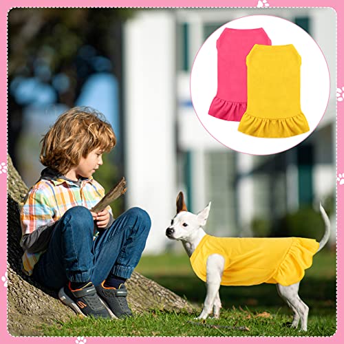 Sanwuta 12 Pcs Cute Puppy Dresses For Girl Comfortable Dress Dog Shirts Female Dog Clothes Puppy Outfits Pet Shirts With Ruffles Dog Sundress For Dogs Beach, 12 Colors (Medium) #TOP5