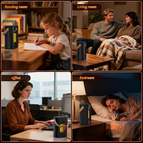 Stufe Elettriche A Basso Consumo: 2000W Stufette Elettriche, Riscaldamento Rapido 3S, Oscillazione 70°, Termostato Intelligente, Mini Riscaldatore Elettrico Portatile Per Casa Ufficio Camera Da Letto - 8