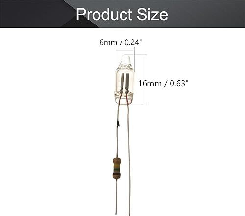 Miniatura 2 de Othmro 100 bombillas LED F6 de 0.236 x 0.630 in de luz roja brillante CA 220 V, bombillas de luz de neón duraderas para lámparas de neón brillantes