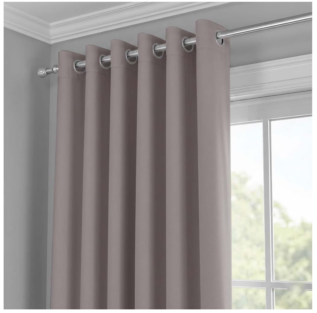 J.Din Blackout Curtains for Bedroom - Door Curtain Thermal Insulated Eyelet Panels - Single Drape for Living Room (Silver Grey, 46 x 72 Inch Drop, 1 Panel)