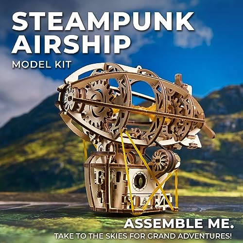 UGEARS Steampunk Airship, Ugears Wooden 3d Puzzles for Adults, Wood Mechanical Model with Moving Parts for Adults to Build - Image 3