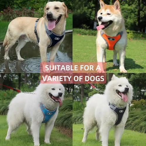 Image of Wooflix Dog Harness for Medium Dogs - Strong & Durable Dog Harness with Secure Fit, Quick-Release Buckle & Reflective Strap Thread - Suitable for Medium Size Dogs up to 30 Kgs