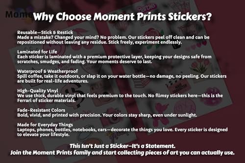 Image of 36Pcs Pink Aesthetic Vinyl Stickers - Pink Mood | Waterproof, Laminated, Reusable, Self-Adhesive Stickers for Laptop, Phone, Diary, Scrapbook, Journal, Gift Box, Aesthetic Room Decor