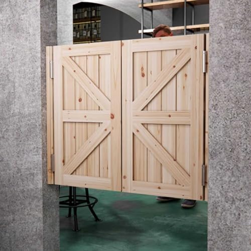 Puertas batientes de madera para cocina, baño y pasillo, estilo granero rústico, puertas de entrada, perfectas para bar y porche, puerta oscilante de mostrador interior