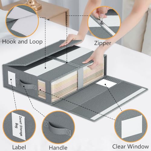 WANGIRL 6 Stück Aufbewahrung Bettwäsche Organizer, Faltbarer Aufbewahrungstasche für Bettlaken Kann in Kleiderschrank, Unterbett und in Schubladen, Aufbewahrungsbox für Bettlaken und Kleidung