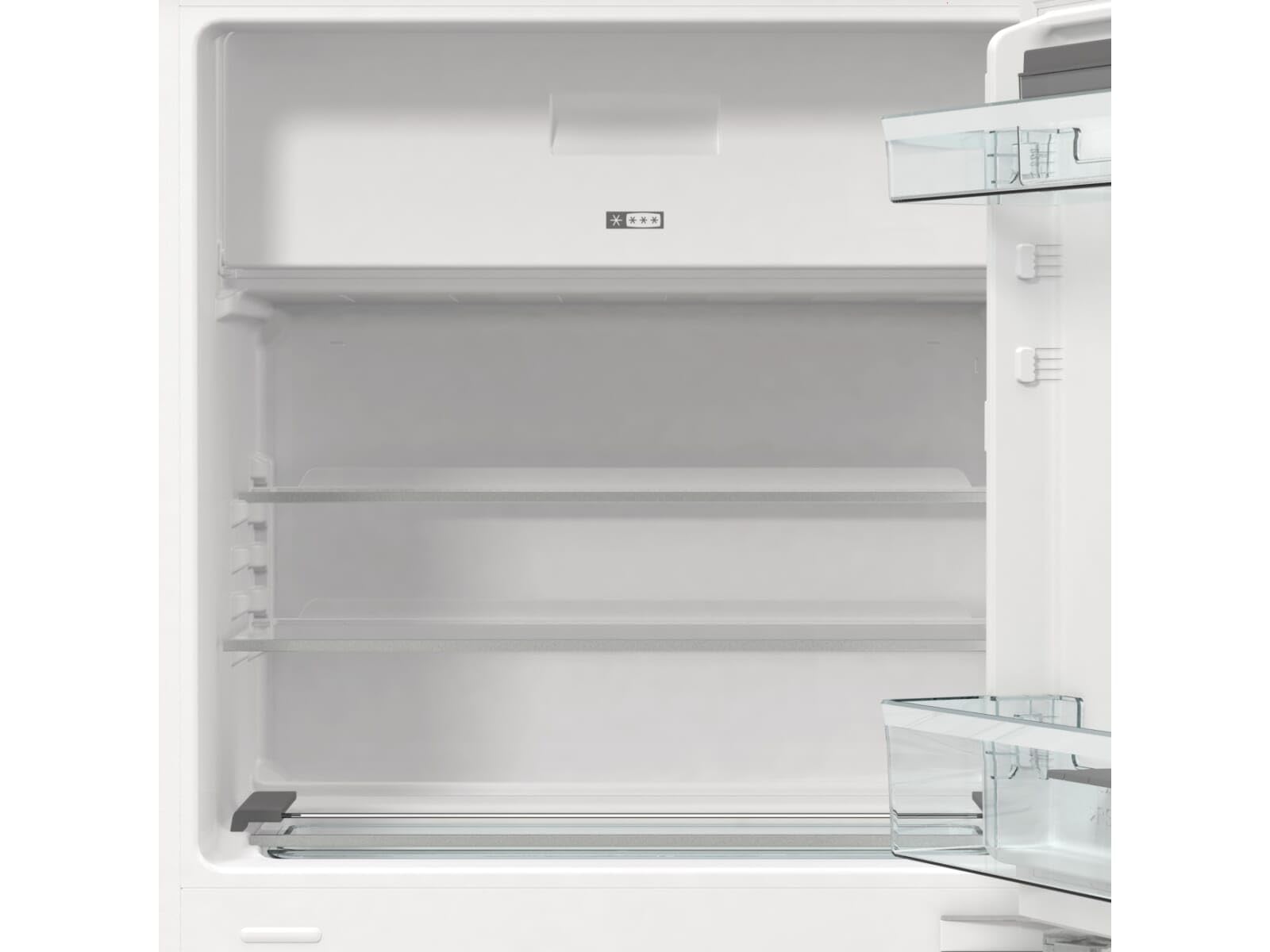 Gorenje RBIU609EA1 lodówka stołowa do zabudowy z zamrażarką/88 nisz/zawias drzwiowy/klasa efektywności energetycznej: E/121 litrów/technika drzwi stałych/SuperCool/wskaźnik temperatury/zawias drzwiowy