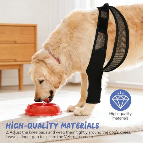 pclapora Leckschutz Hund Hinterbein, Bandage Hunds Hinterbeins Polyestermaterial, Hundes Kniebandage Hinterbein Verstellbarer, Kniebandage Hund Hinterbeins, für Kreuzbandrisse, Bänderverletzungen