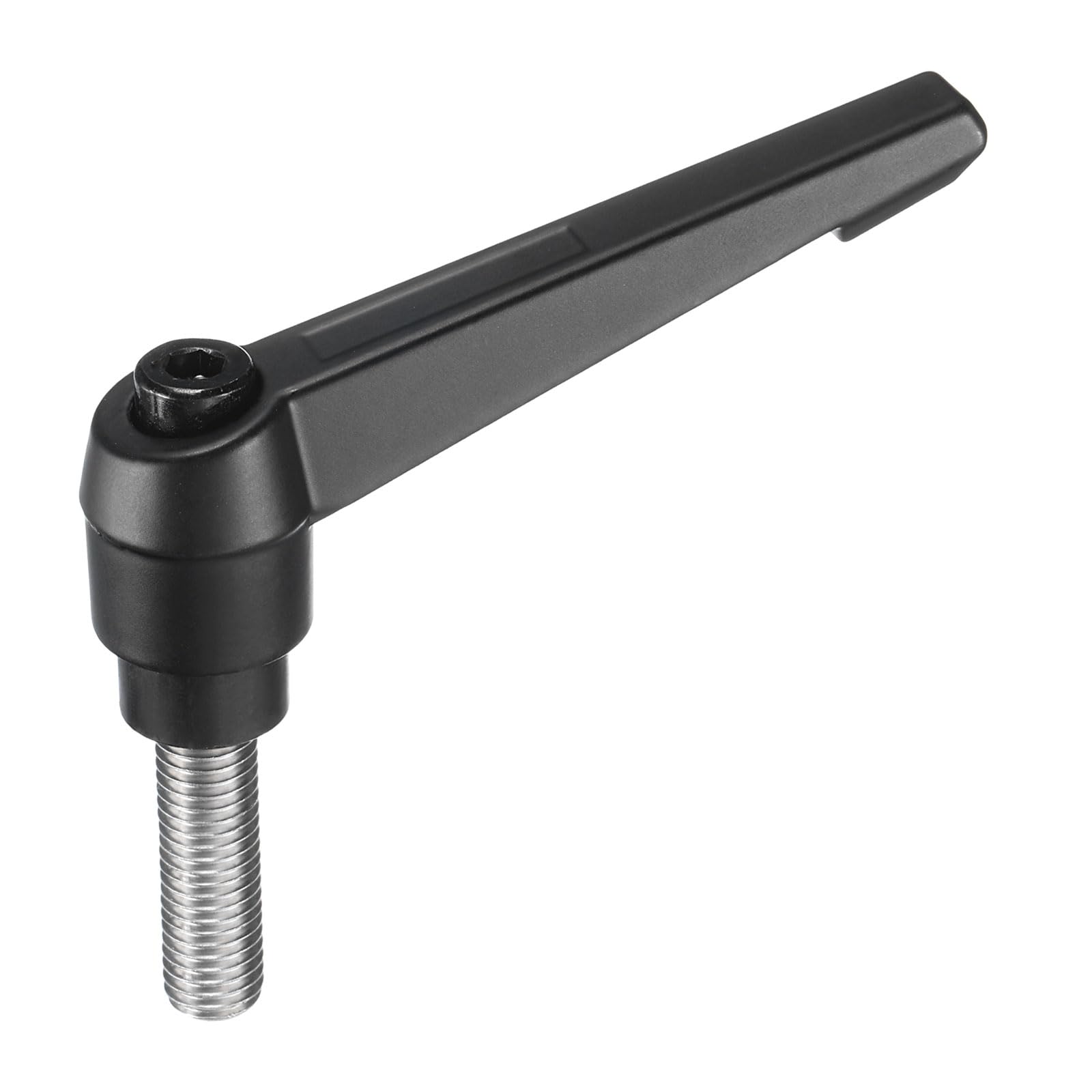 uxcell Adjustable Clamping Lever Handle M12 x 35mm Metric 304 Stainless Steel Male Threaded Stud Hand Knobs Push Button Ratchet Rotating Screw Handles Bolts with Locking Lever Black