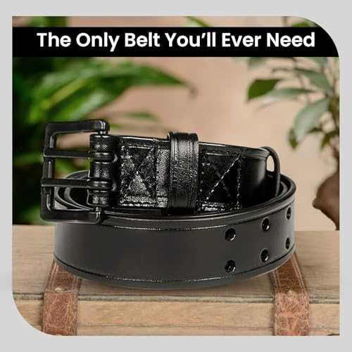 1 1/2” Tactical Leather Belt for Men and Women Metal-Free Airport & TSA Friendly Belt with Dual-Prong Buckle3