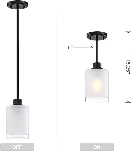 Miniatura 2 de Paquete de 3 lámparas de techo colgantes de isla de cocina industrial de granja con acabado negro para dormitorio, pasillo, comedor, entrada sobre