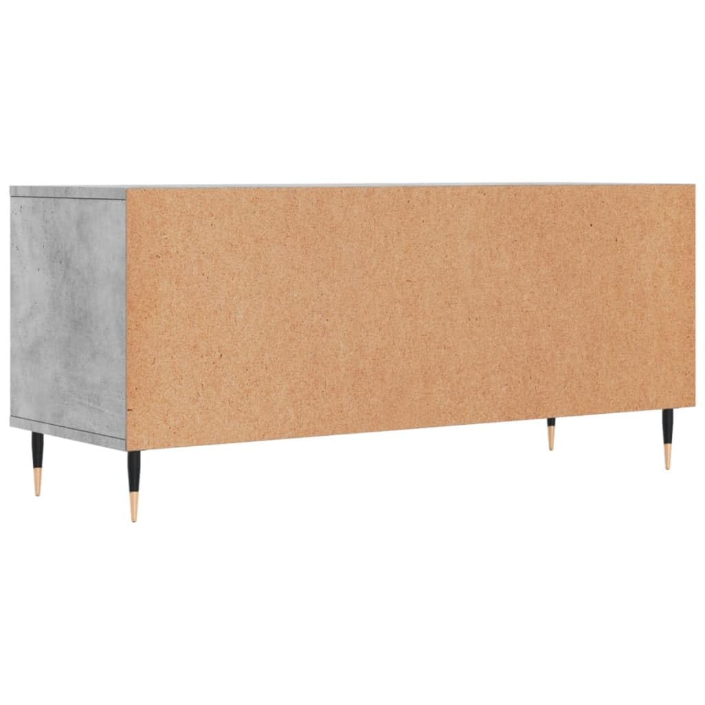 Mobile Porta TV Grigio Cemento in Legno Multistrato 100cm | Mobiletto basso per soggiorno e camera con 2 cassetti e gambe in ferro, ideale per organizzare DVD e decoder.