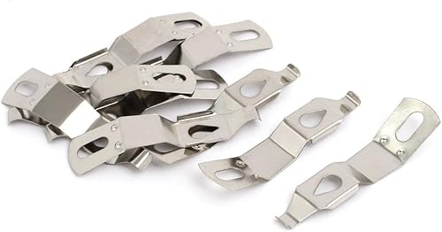 IIVVERR Marco de fotos de 1.969 in x 0.512 in de metal, clip de giro de resorte, color plateado, 10 piezas (1.969 in x 0.512 in, marco de fotos de