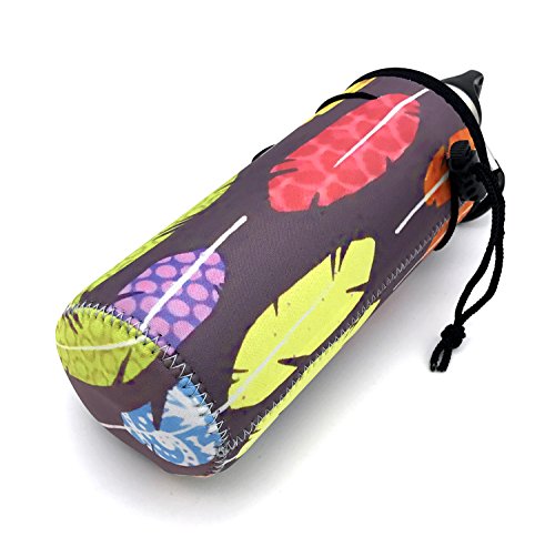 Image of Wanty Neoprene 20 Oz Insulated Water Drink Bottle Cooler Carrier Cover Sleeve Tote Bag Pouch Holder Strap for Climbing Cycling and Running Outdoor Activities