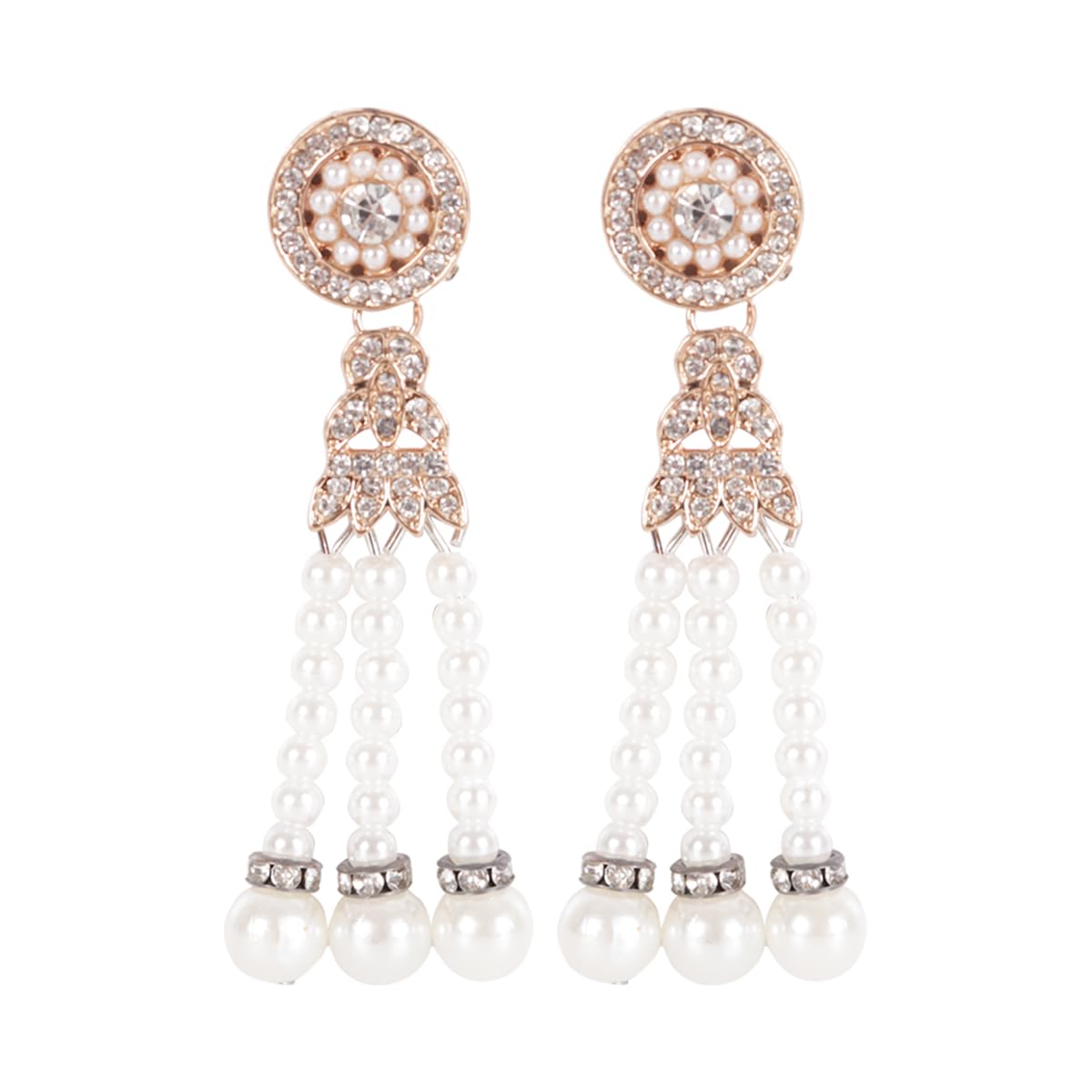Alide 1 set 1920s Flapper Accessories Set for Women Great Gatsby Costume Kit with Feather Headband, Pearl Necklace, Gloves - Image 2
