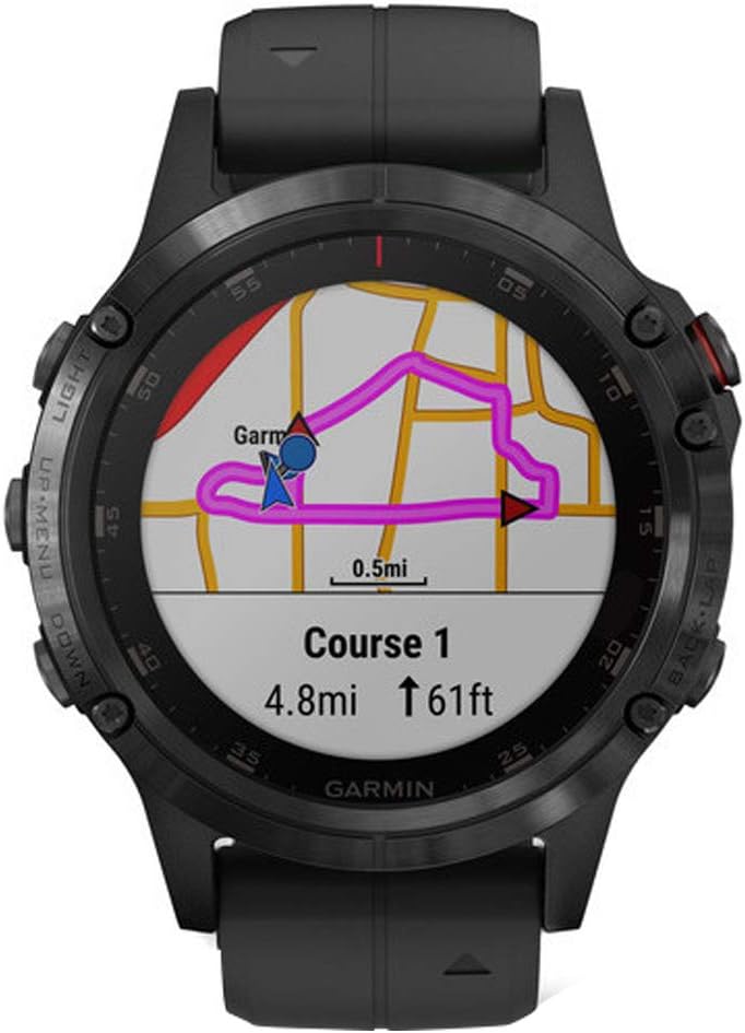 Garmin fenix 5 Plus, Premium Multisport GPS Smartwatch, Features Color Topo Maps, Heart Rate Monitoring, Music and Contactless Payment, Black with Black Band Garmin fenix 5 Plus, Premium Multisport GPS Smartwatch, Features Color Topo Maps, Heart Rate Monitoring, Music and Contactless Payment, Black with Black Band