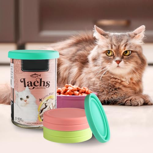 Webake Katzenfutter Dosendeckel 400g/200g 6 Stück Silikon Katzendosendeckel Katzenfutter Deckel Dosen Deckel Silikondeckel für Dosen