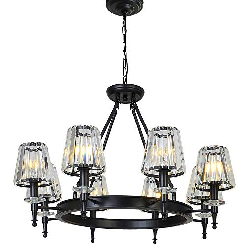 OSAIRUOS Modern Farmhouse Crystal Chandelier Vintage Rustic Chandelier for Dining Room Kitchen Foyer