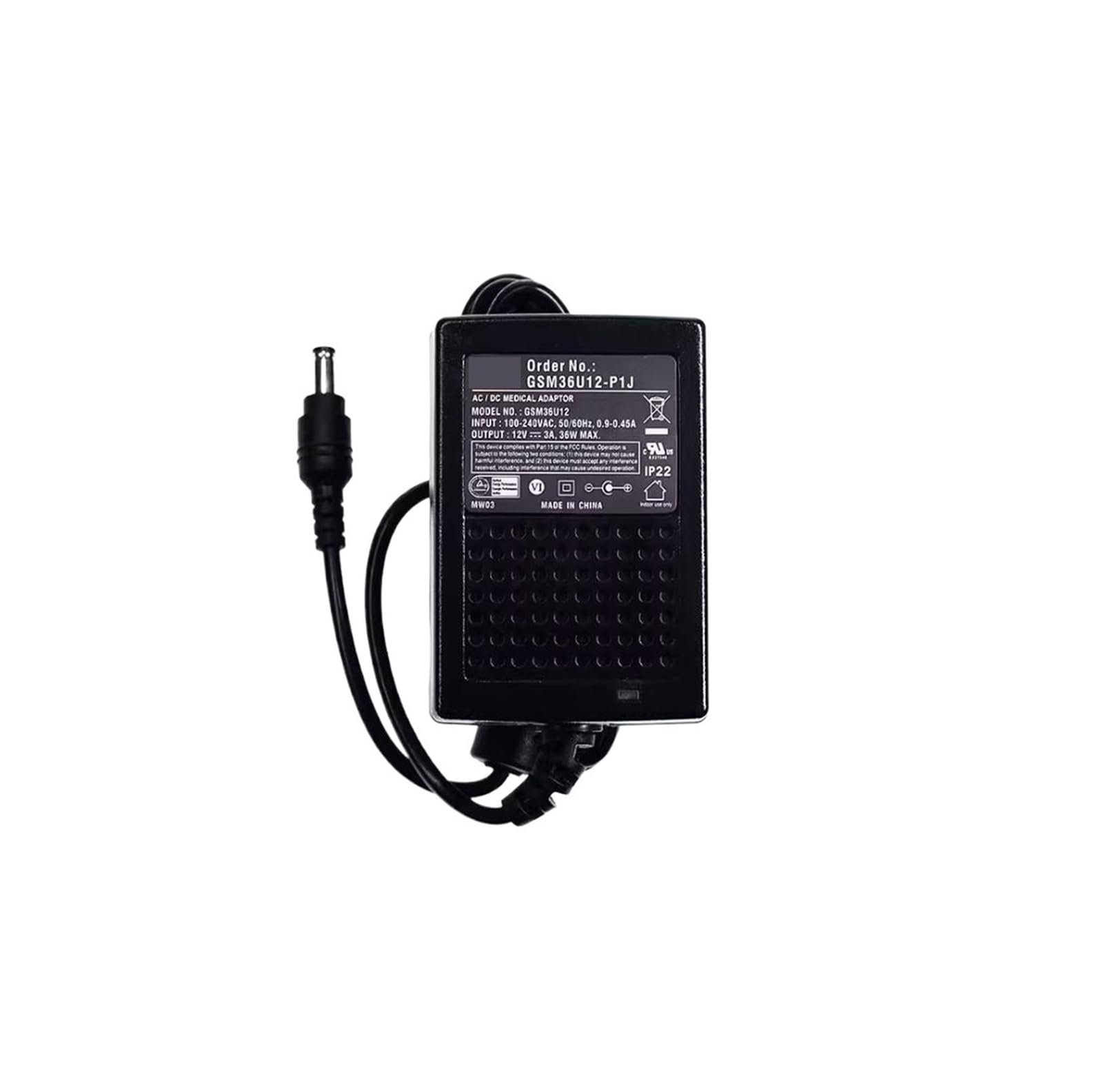 BRODEFUP 36W AC-DC Adaptor GSM36U 5V 7V 9V 12V 15V 18V 24V 48V P1J(GSM36U09-P1J)