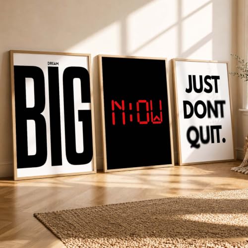 Image of Kotart Big Size quote Motivational Poster with Frame Aesthetic Positive Posters with Frames Motivational Quote feel good inspirational office Wall Art Room Living Room & Study Set Of 3 | Design 995 Beige (14x20 Inch)