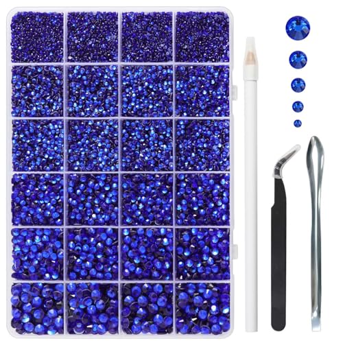 Image of Hotfix Rhinestones Kit,Sapphire, Mixed 5 Sizes 14400pcs