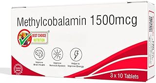 Methylcobalamin 1500mcg Tablets, Brain Health and Nervous System Support, (90)